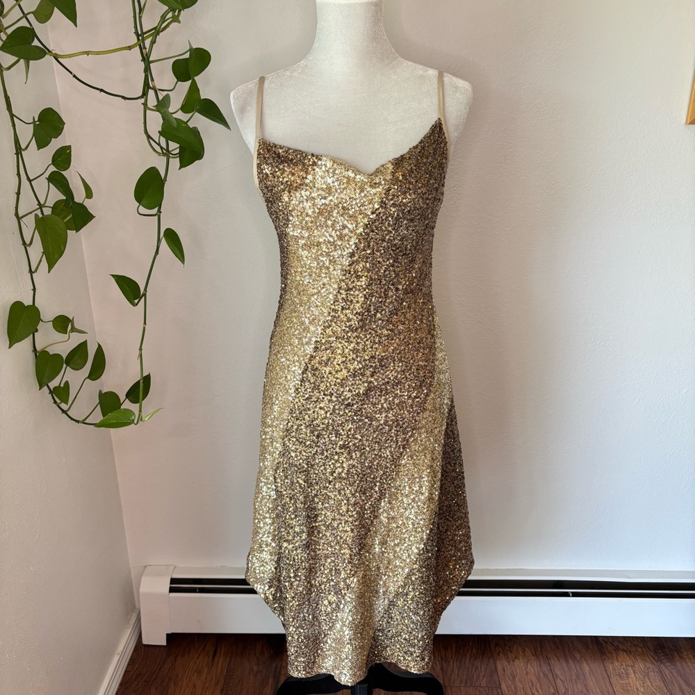 NWT Free People -bl^nk- London Gold Sequin Dress Size S